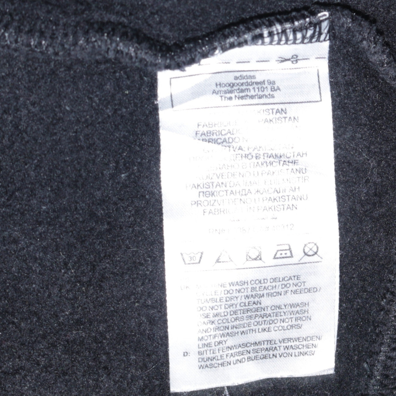 Mens UK Size L adidas Black Pullover Hoodie
