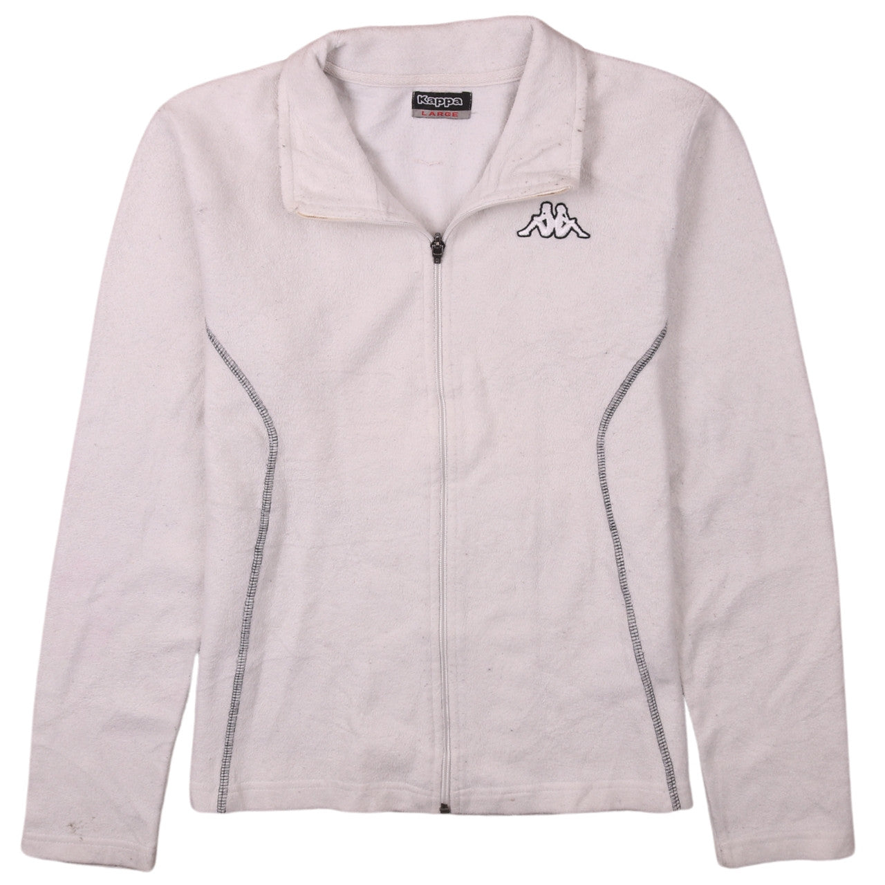 Womens UK Size L Kappa White Full Zip Sweatshirt