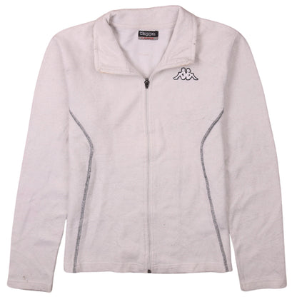 Womens UK Size L Kappa White Full Zip Sweatshirt