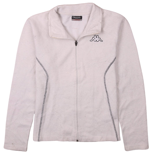 Womens UK Size L Kappa White Full Zip Sweatshirt