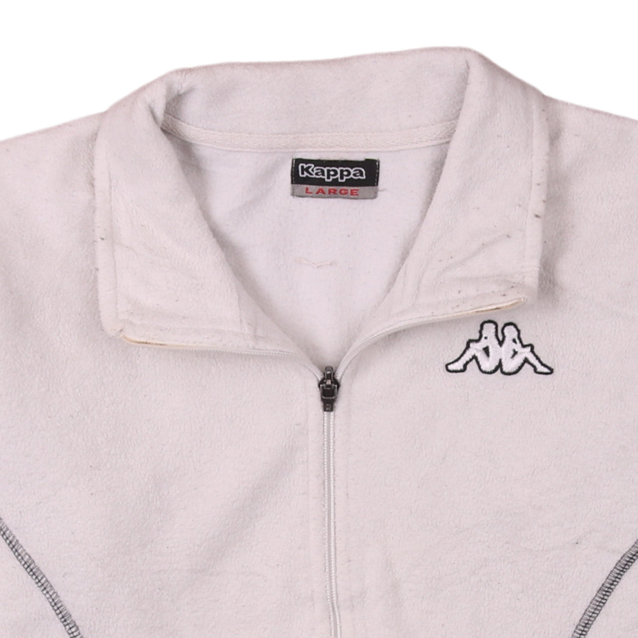 Womens UK Size L Kappa White Full Zip Sweatshirt