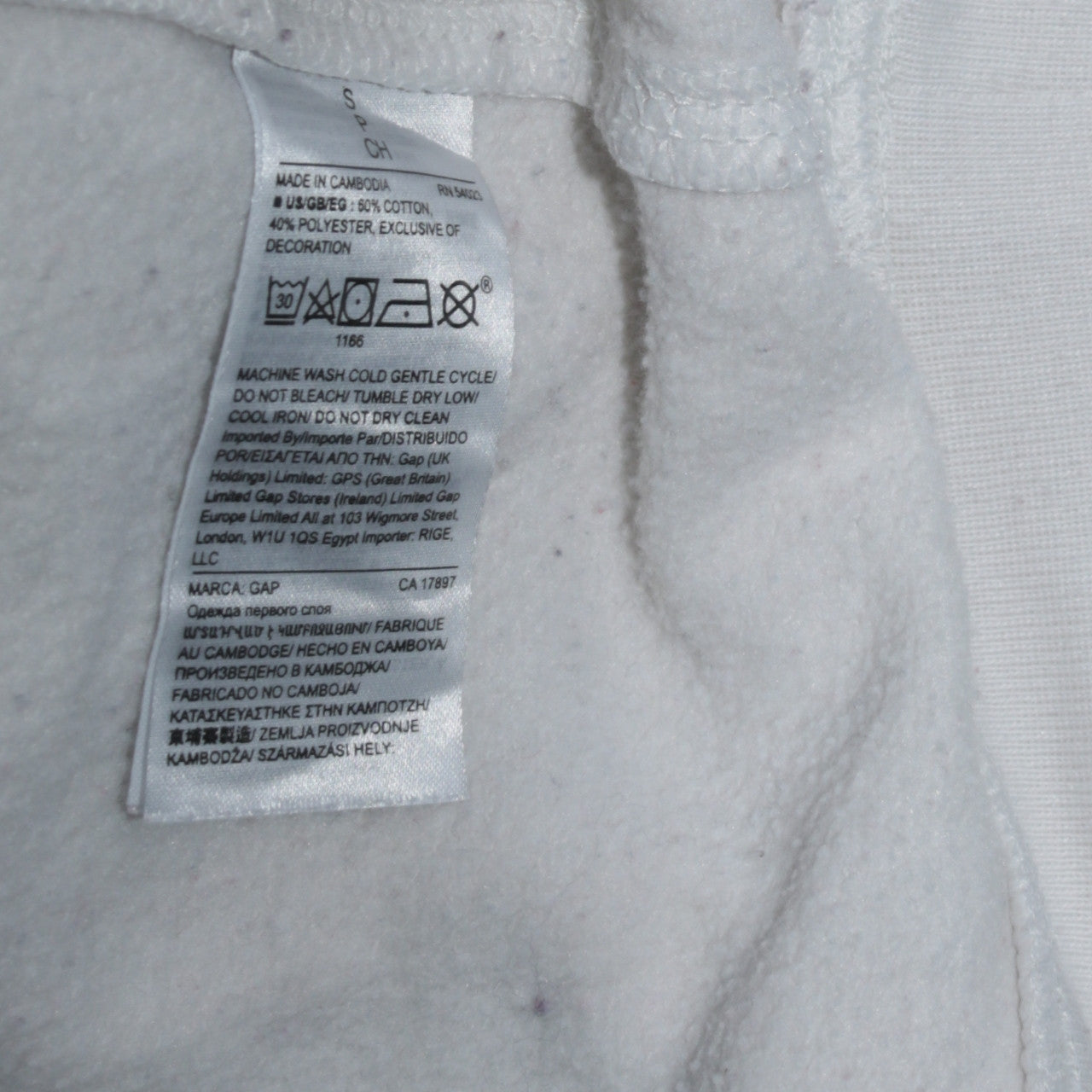 Womens UK Size S Gap White Pullover Hoodie