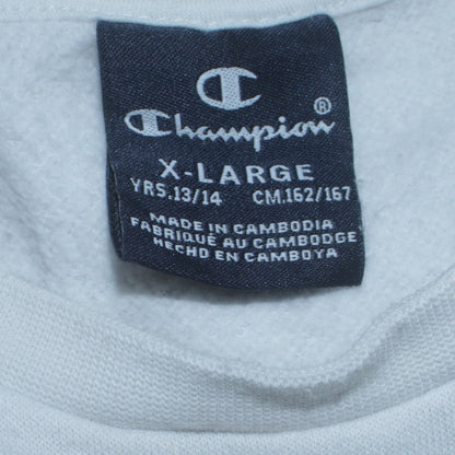 Champion Boys White Pullover Crew Neck Fleece Sweatshirt 13-14 Years