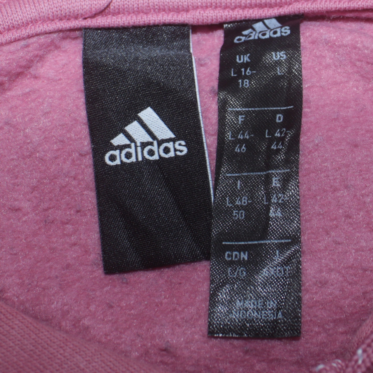 Womens UK Size L adidas Pink Pullover Hoodie