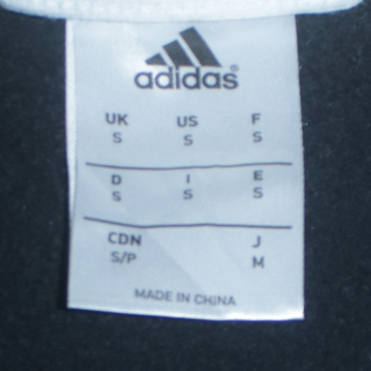 Mens UK Size S adidas Black Full Zip Hoodie