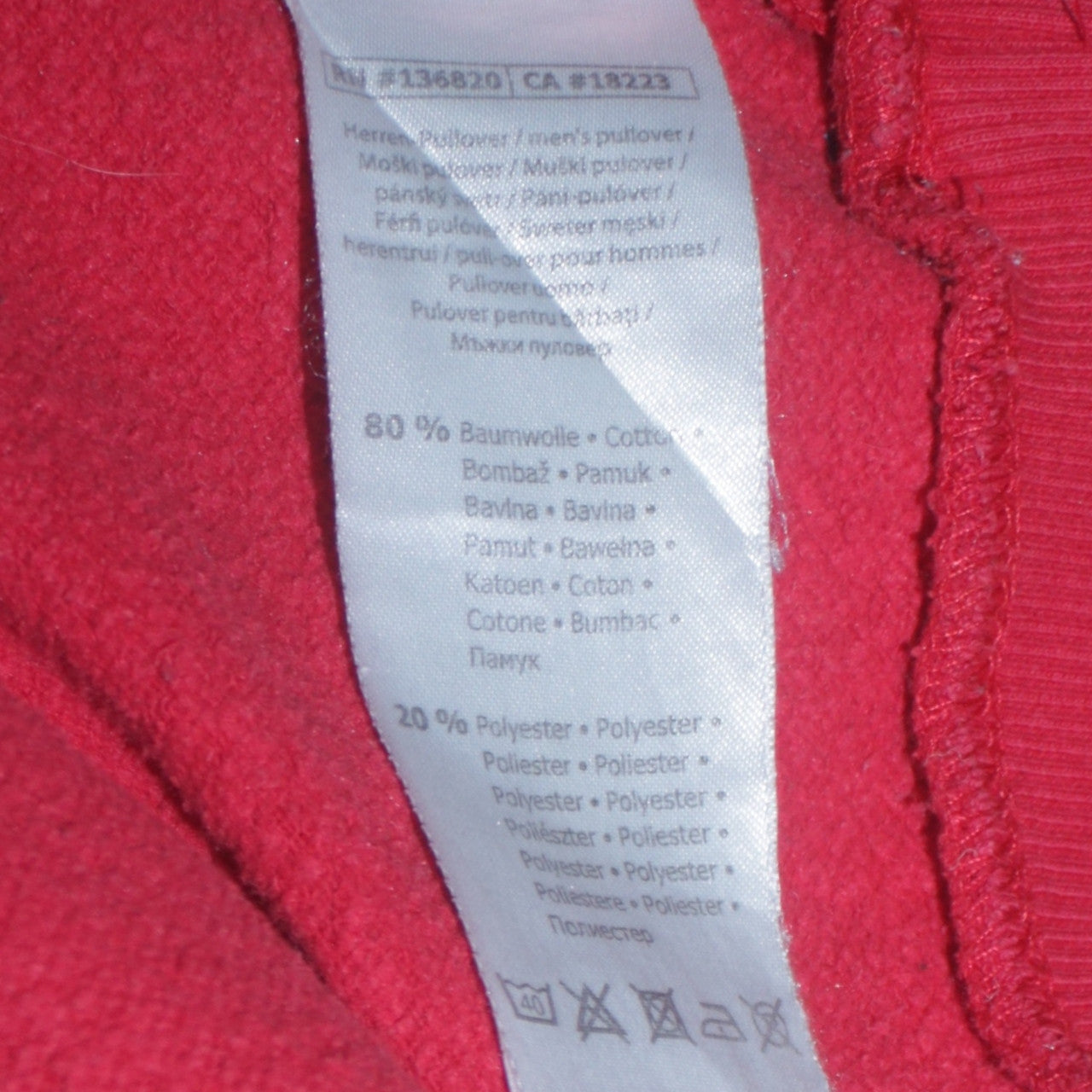 Mens UK Size M Kappa Red Pullover Sweatshirt