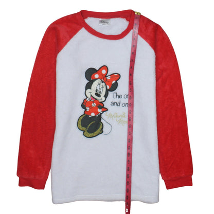 Disney Women Red Minnie Mouse Fleece Nightshirt Size 10-12