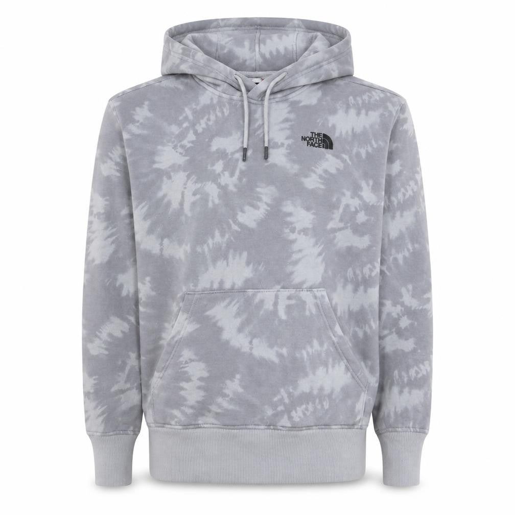 Front view of The North Face unisex grey tie dye pullover hoodie mens m