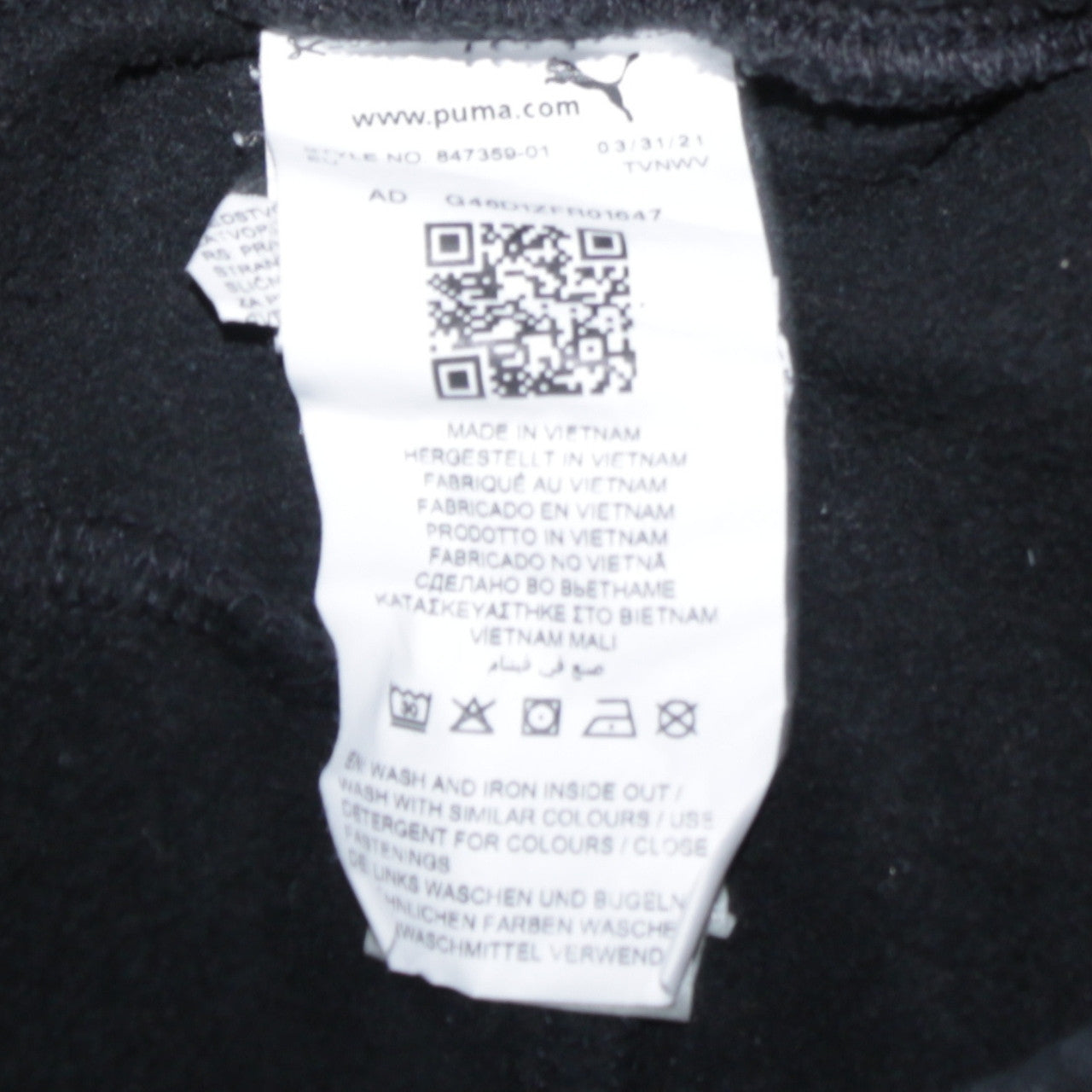 Mens UK Size M PUMA Regular Fit Cargo Black Trousers