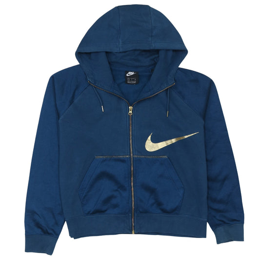 Womens UK Size S Nike Blue Full Zip Hoodie