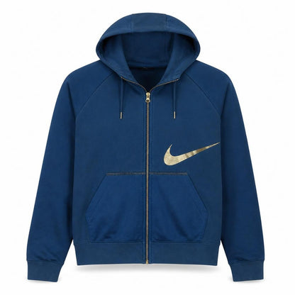 Womens UK Size S Nike Blue Full Zip Hoodie