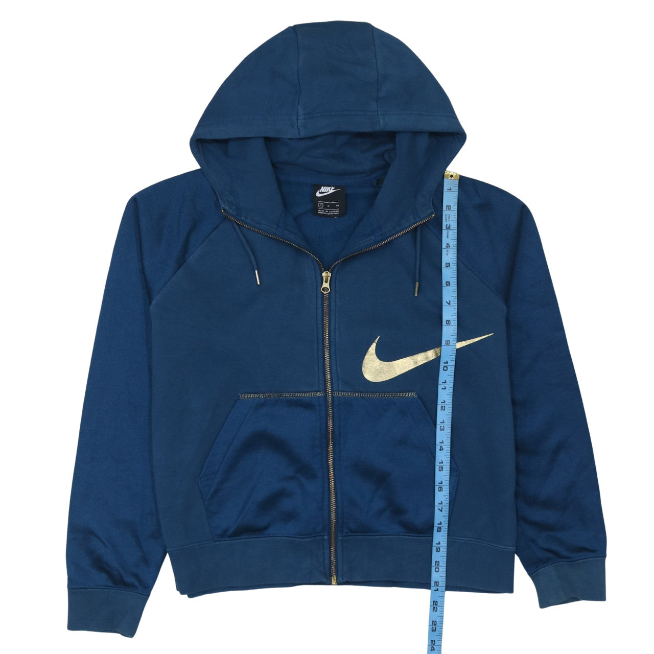 Womens UK Size S Nike Blue Full Zip Hoodie