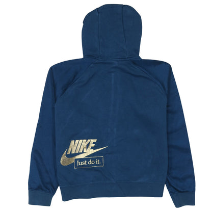 Womens UK Size S Nike Blue Full Zip Hoodie