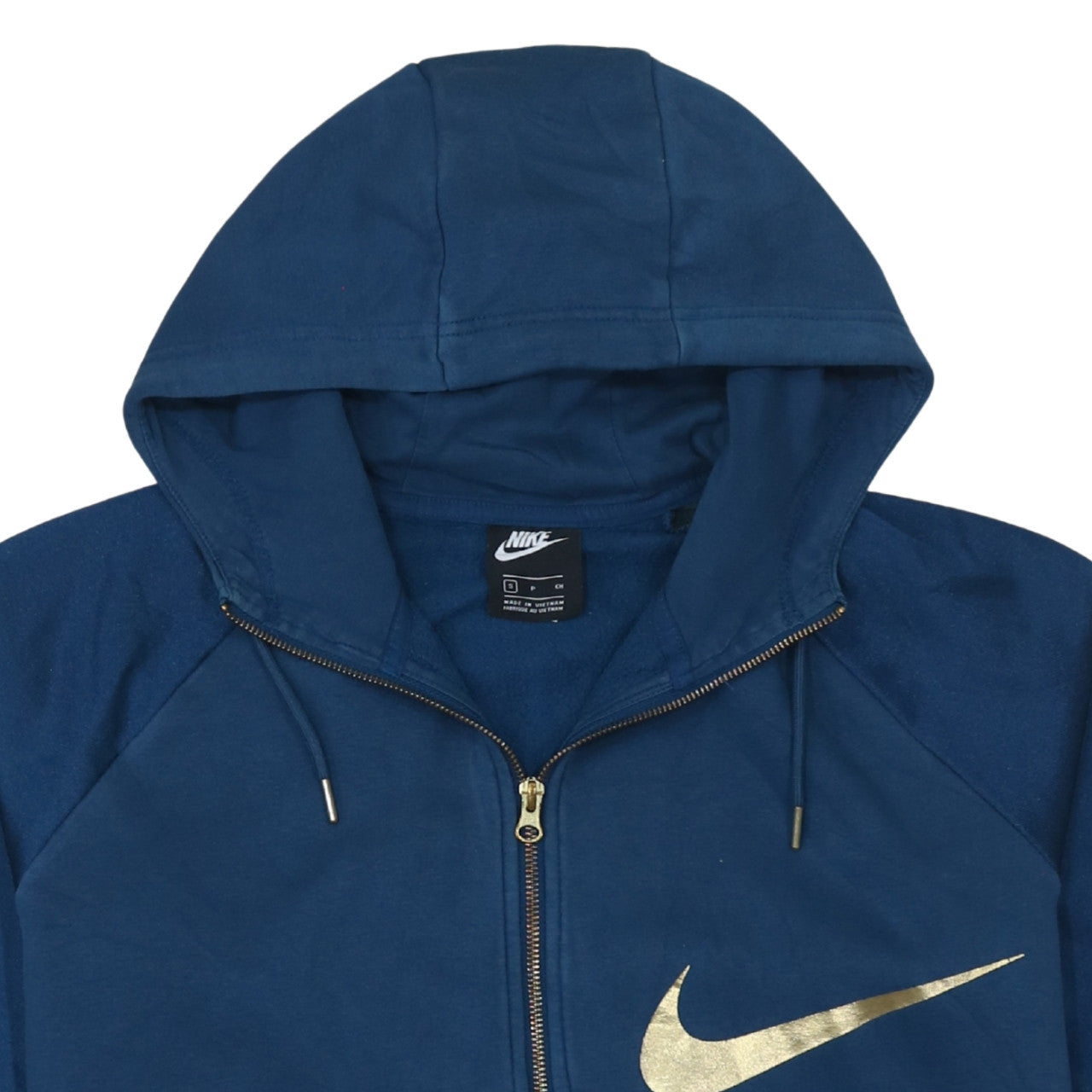 Womens UK Size S Nike Blue Full Zip Hoodie