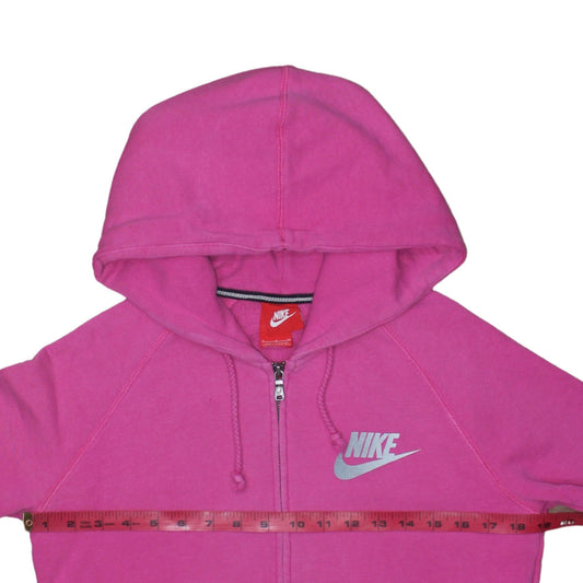 Womens UK Size S Nike Pink Full Zip Hoodie