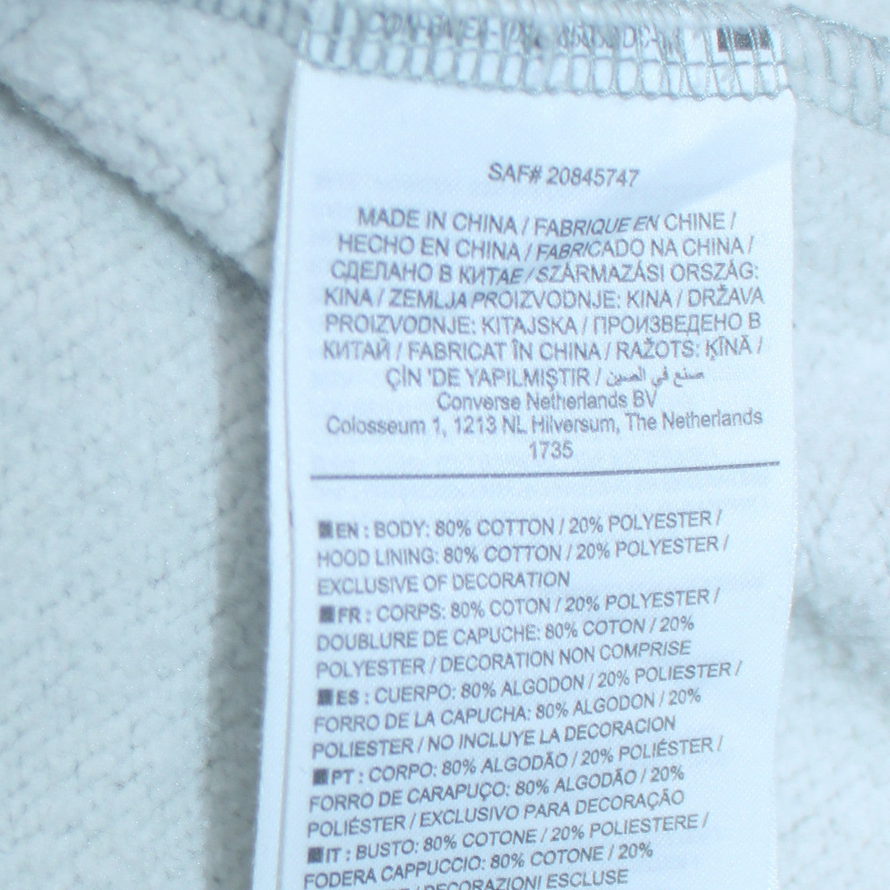 Womens UK Size M Converse Grey Pullover Hoodie