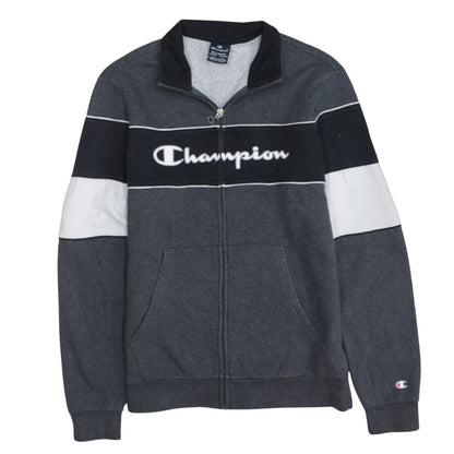 Champion Boys Grey Full Zip Sweatshirt 15-16 Years Logo Colourblock