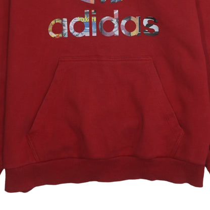 Mens UK Size L adidas Red Pullover Hoodie