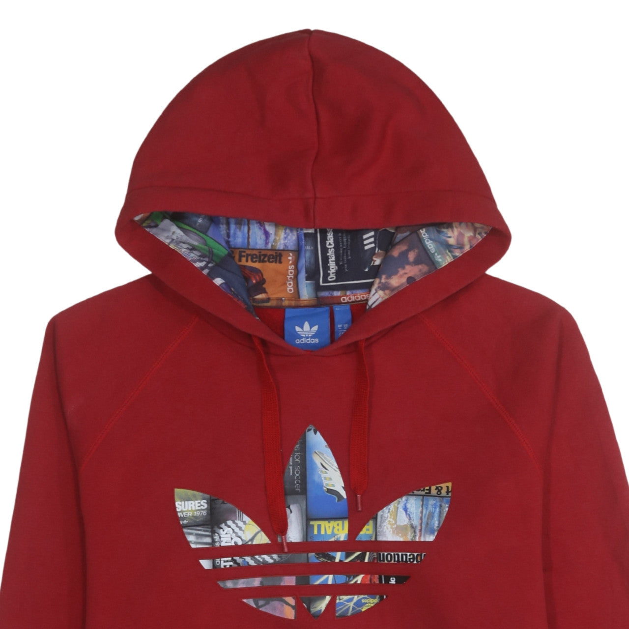 Mens UK Size L adidas Red Pullover Hoodie