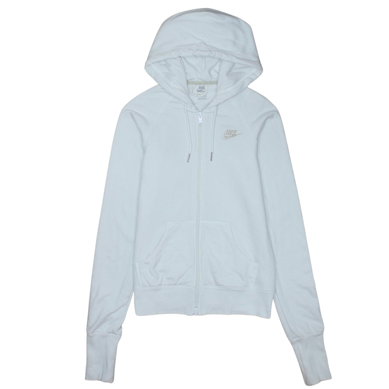 Womens UK Size 10 Nike White Full Zip Hoodie