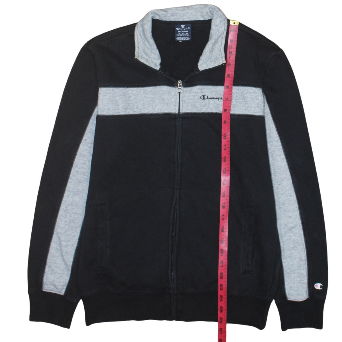 Mens UK Size M Champion Black Full Zip Sweatshirt