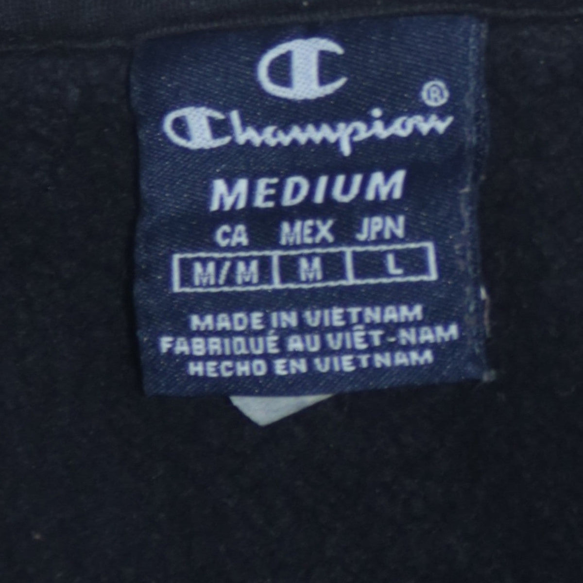 Mens UK Size M Champion Black Full Zip Sweatshirt