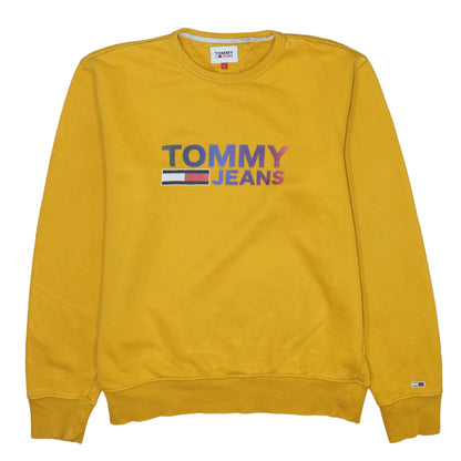 Mens UK Size S Tommy Jeans Yellow Pullover Sweatshirt
