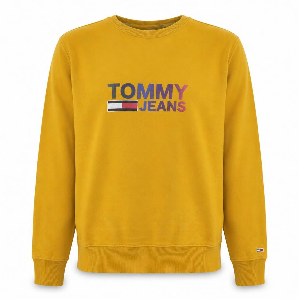 Mens UK Size S Tommy Jeans Yellow Pullover Sweatshirt