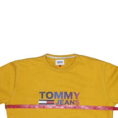 Mens UK Size S Tommy Jeans Yellow Pullover Sweatshirt
