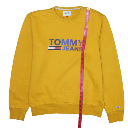 Mens UK Size S Tommy Jeans Yellow Pullover Sweatshirt