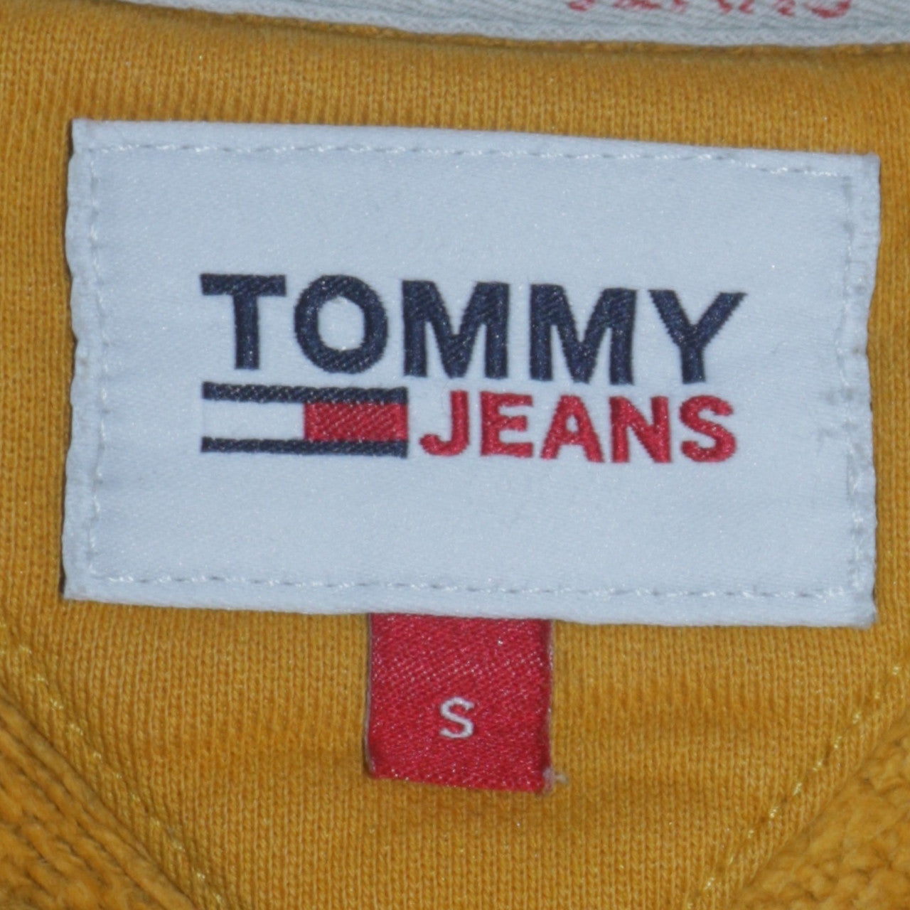 Mens UK Size S Tommy Jeans Yellow Pullover Sweatshirt
