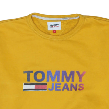Mens UK Size S Tommy Jeans Yellow Pullover Sweatshirt