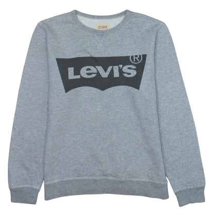 Levi's Boys Grey Logo Crew Neck Cotton Sweatshirt Size 16 Years