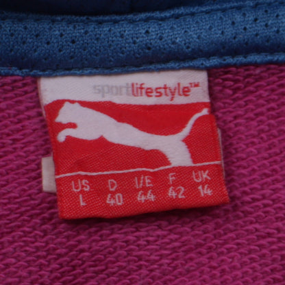 Womens UK Size 14 PUMA Pink Pullover Hoodie