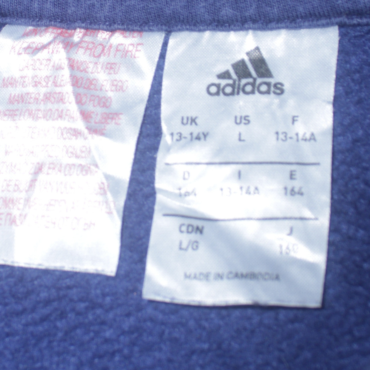 Boys UK Size 13-14 Years adidas Blue Pullover Hoodie