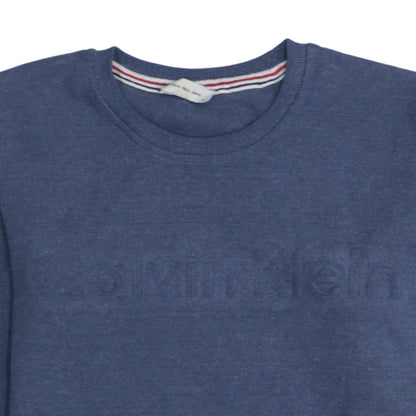 Mens UK Size M Calvin Klein Jeans Blue Pullover Sweatshirt