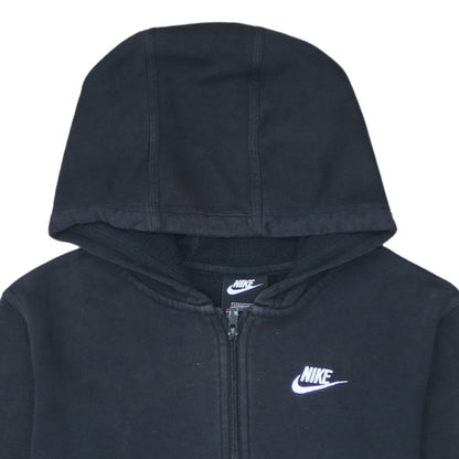 Nike Boys Black Full Zip Hoodie XL 158-170cm Classic Fleece Sweatshirt