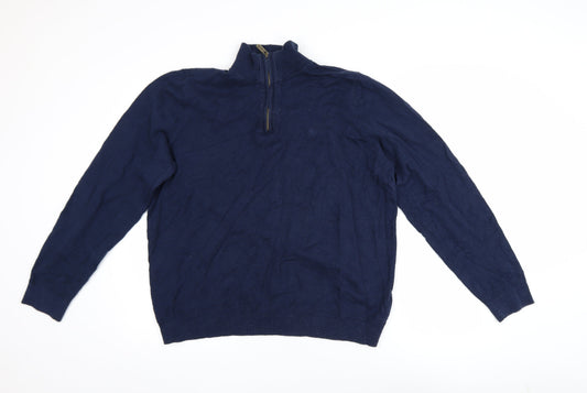 Mens UK Size XL Fat Face Blue 1/2 Zip Jumper