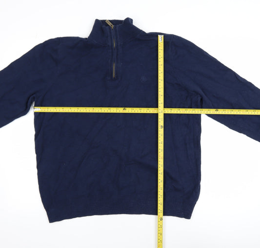 Mens UK Size XL Fat Face Blue 1/2 Zip Jumper