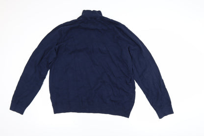 Mens UK Size XL Fat Face Blue 1/2 Zip Jumper