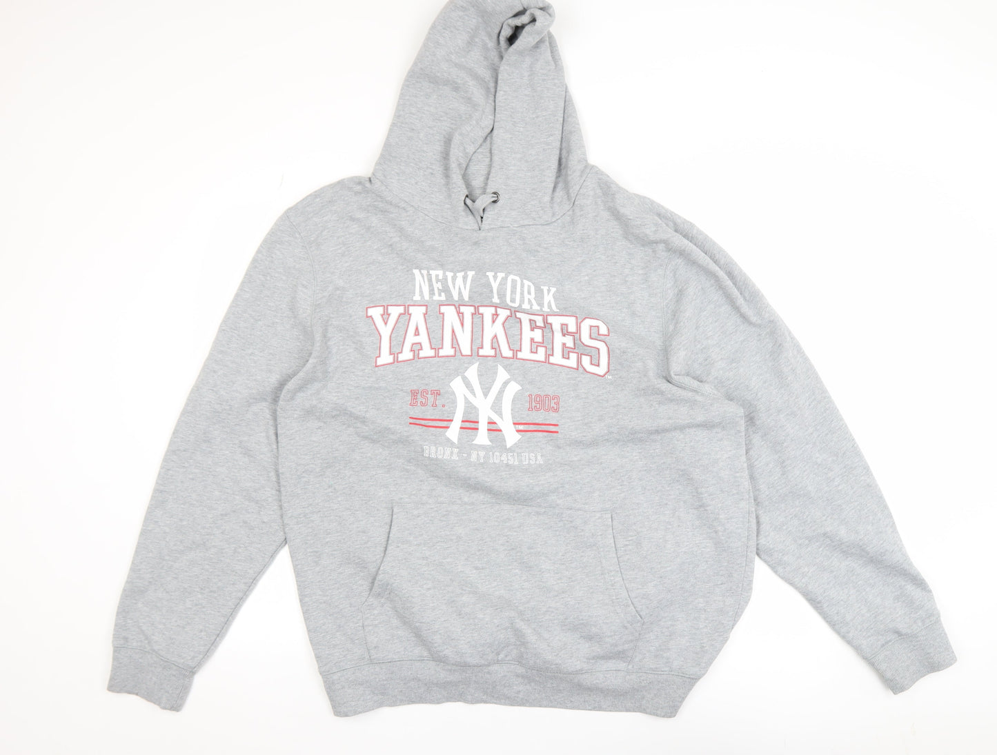 Mens UK Size 2XL Majestic Athletic Grey Pullover Hoodie