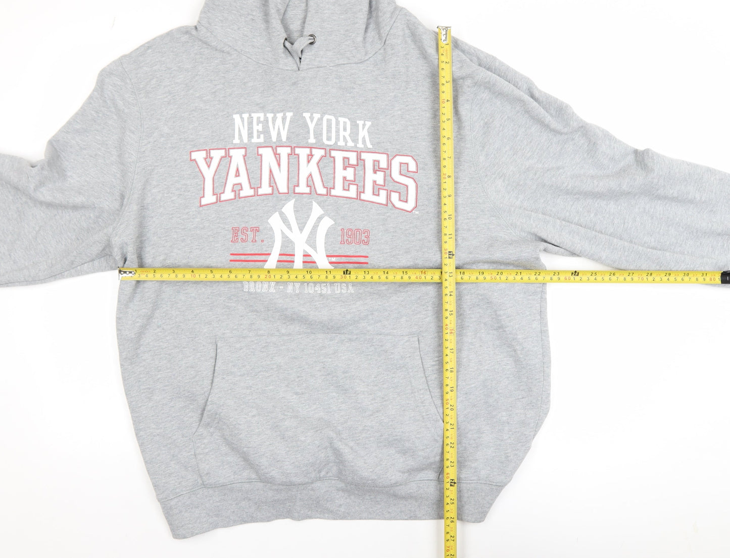 Mens UK Size 2XL Majestic Athletic Grey Pullover Hoodie