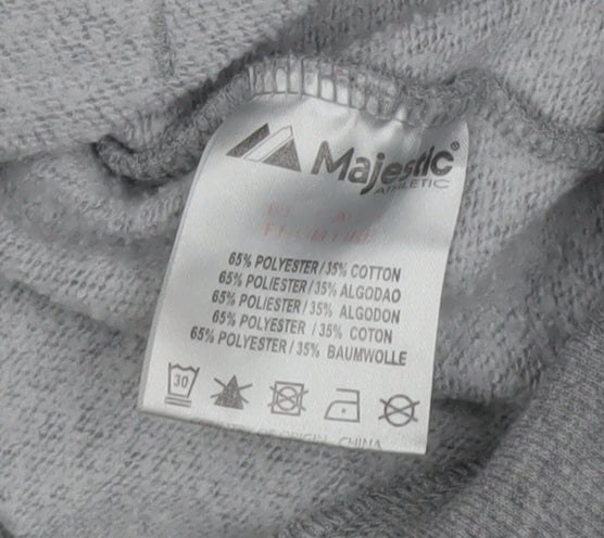 Mens UK Size 2XL Majestic Athletic Grey Pullover Hoodie