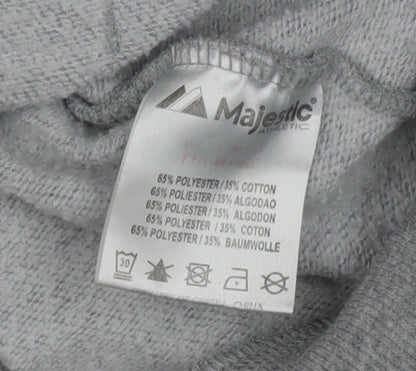 Mens UK Size 2XL Majestic Athletic Grey Pullover Hoodie