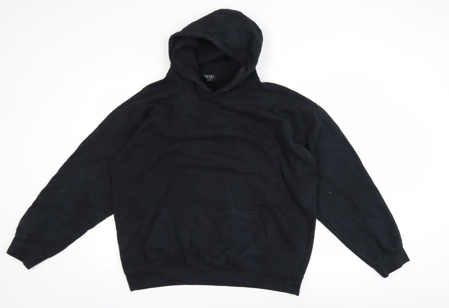 Mens UK Size M BoohooMAN Black Pullover Hoodie