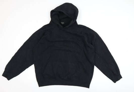 Mens UK Size M BoohooMAN Black Pullover Hoodie
