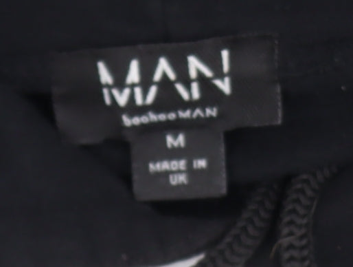 Mens UK Size M BoohooMAN Black Pullover Hoodie