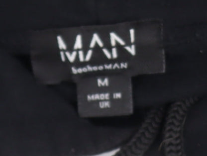 Mens UK Size M BoohooMAN Black Pullover Hoodie