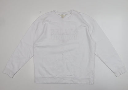 Womens UK Size L Marks and Spencer White Pullover Sweatshirt