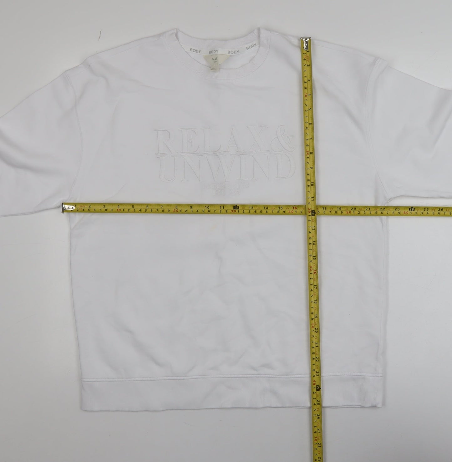Womens UK Size L Marks and Spencer White Pullover Sweatshirt